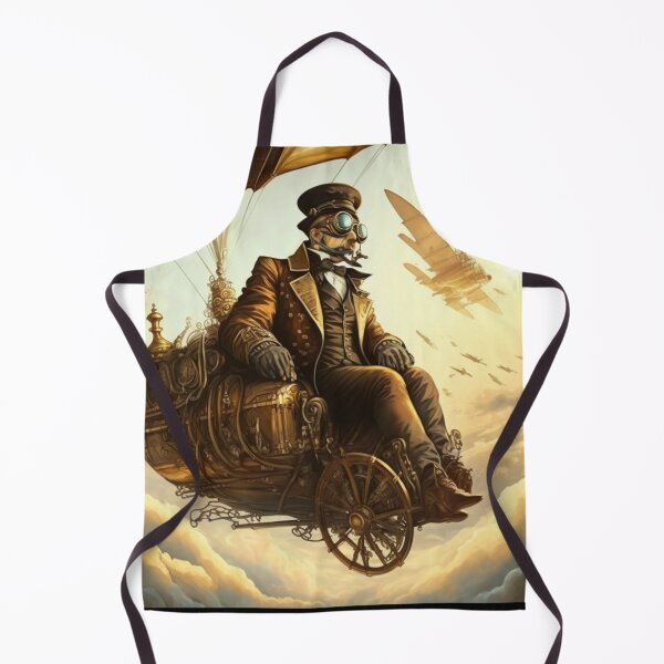 Item preview, Steampunk ballon airship flyer watching the sunset above the clouds designed and sold by SJG-digital.