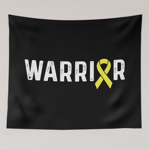 Item preview, Sarcoma Cancer Awareness Yellow Ribbon Warrior designed and sold by CancerMerch.