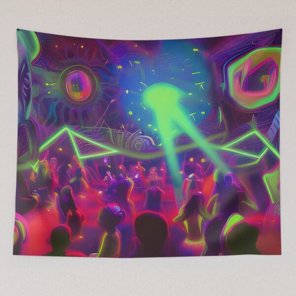 Item preview, A Secret Rave Party No.1 - Astral Cosmic AI Illustration designed and sold by Recall-Design.