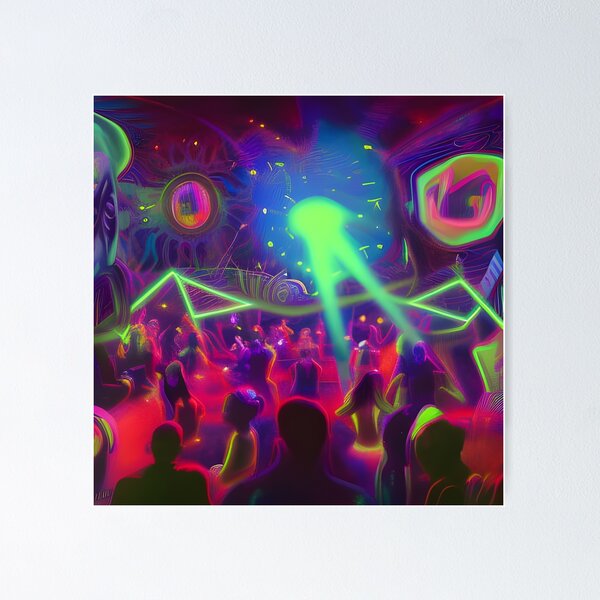 Item preview, A Secret Rave Party No.1 - Astral Cosmic AI Illustration designed and sold by Recall-Design.