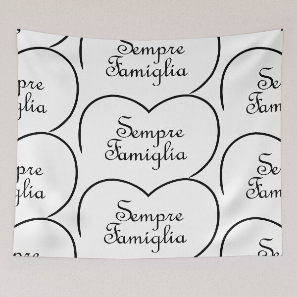Item preview, Sempre Famiglia means Always Family in Italian (inside top of a heart) Black designed and sold by SunnyDazDesign.