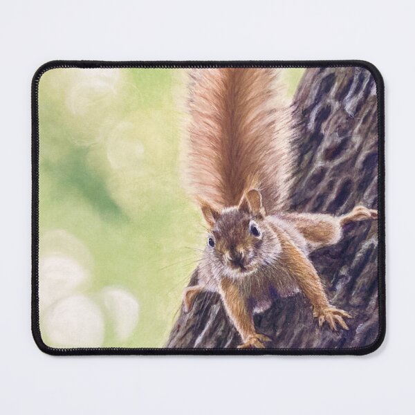 Item preview, Cute red squirrel on tree trunk designed and sold by NathBros.