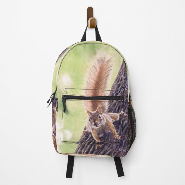 Item preview, Cute red squirrel on tree trunk designed and sold by NathBros.