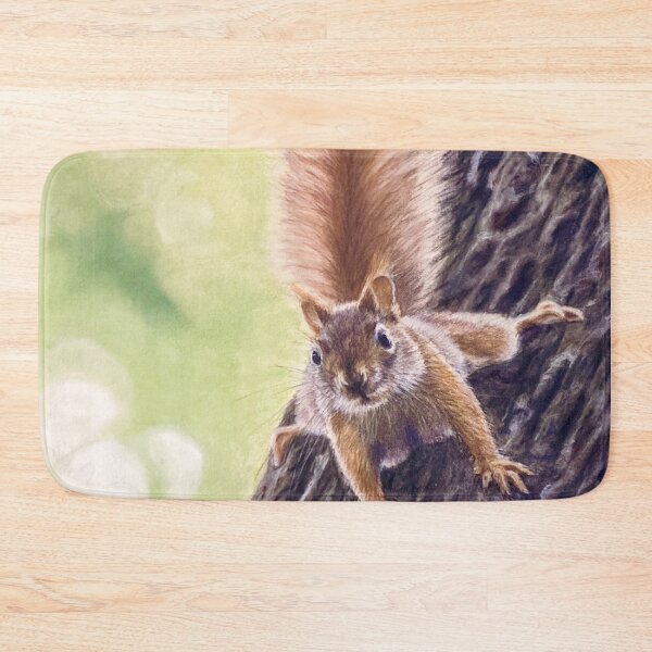 Item preview, Cute red squirrel on tree trunk designed and sold by NathBros.