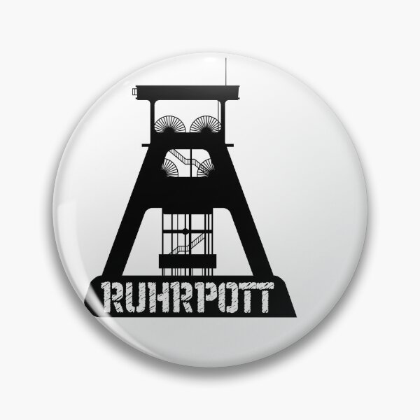 Item preview, Headframe, Ruhrpott, luck up, mining, buddy, iron and mallet, colliery designed and sold by plottsnbuttons.