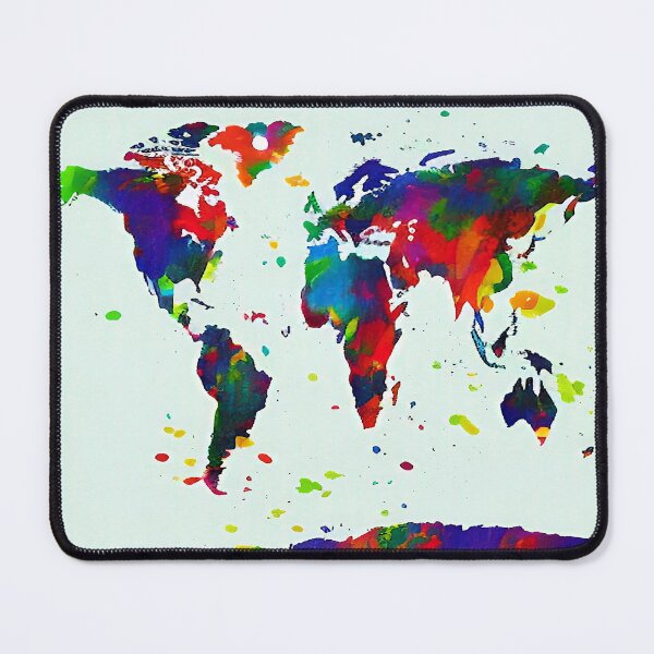 Item preview, Map of the World Color Splashes designed and sold by Jon-Baran.