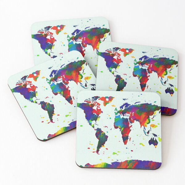 Item preview, Map of the World Color Splashes designed and sold by Jon-Baran.
