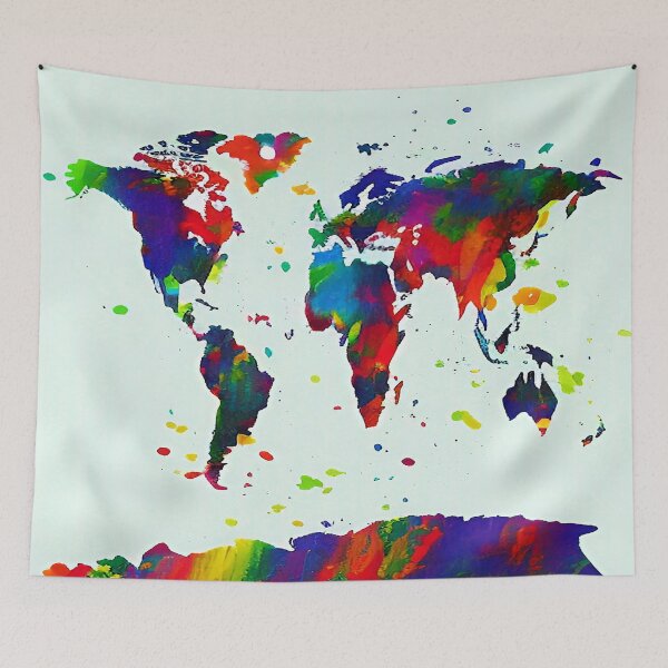 Item preview, Map of the World Color Splashes designed and sold by Jon-Baran.