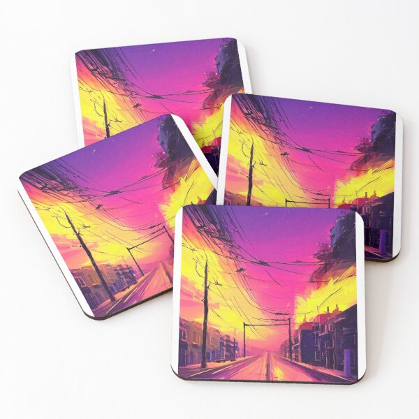 Item preview, Synth-wave Sunset designed and sold by Verdant Rose Studio.