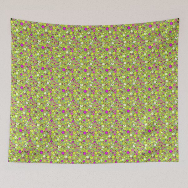 Item preview, Patrón floral con rosa, verde, morado, amarillo y azul. designed and sold by MoodysT's.
