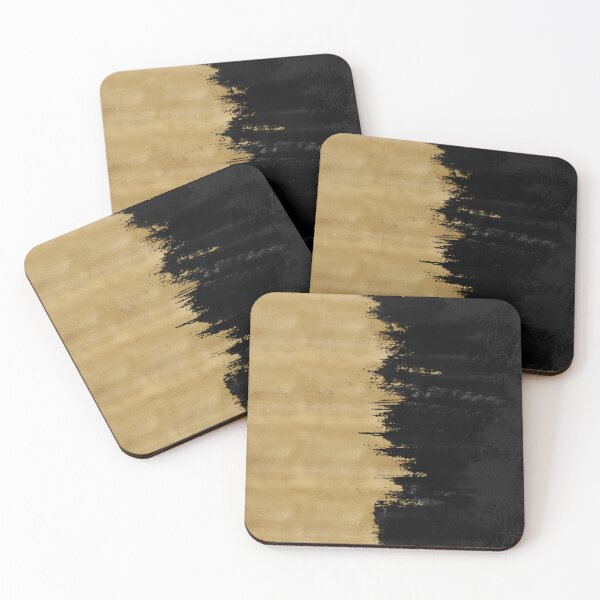 Item preview, Modern Gold Black Brushstrokes Abstract Painting designed and sold by InovArtS.