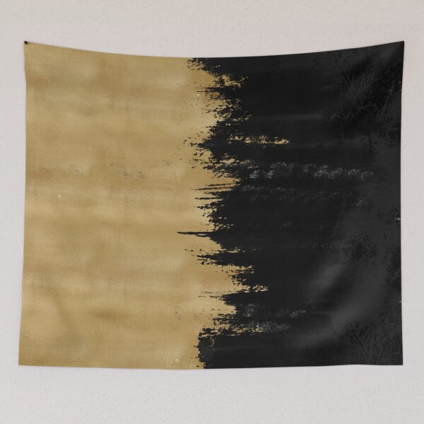Item preview, Modern Gold Black Brushstrokes Abstract Painting designed and sold by InovArtS.