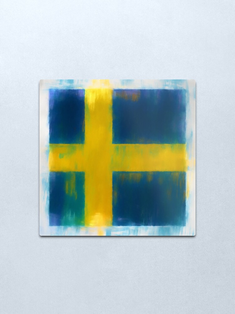 Alternate view of Swedish Flag No. 2, Series 1 Metal Print
