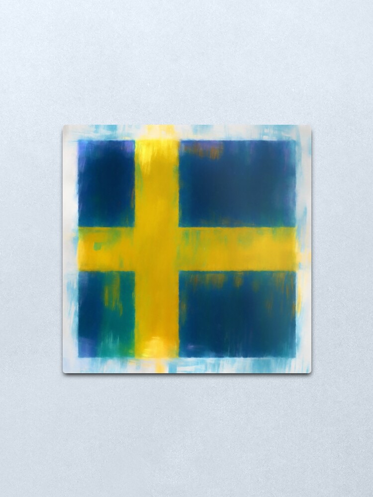 Alternate view of Swedish Flag No. 2, Series 1 Metal Print