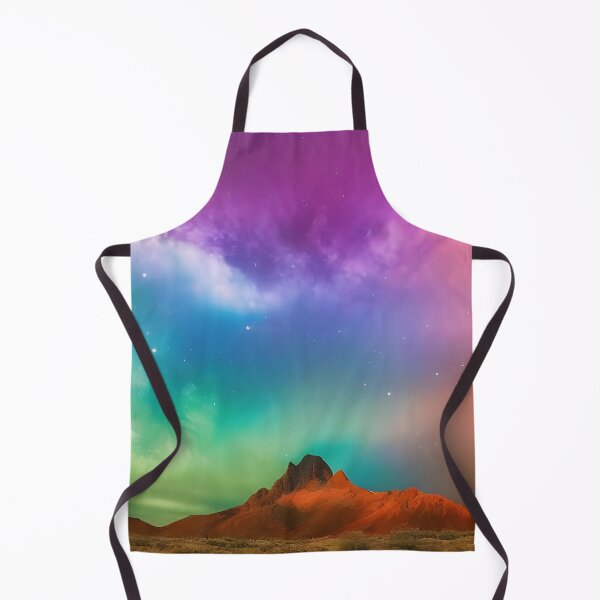 Item preview, Rainbow Aurora over desert mountains designed and sold by ambyai.