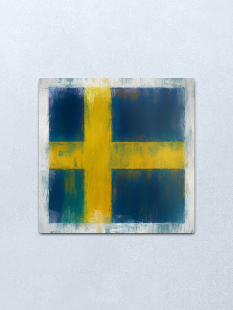 Alternate view of Swedish Flag No. 2, Series 2 Metal Print