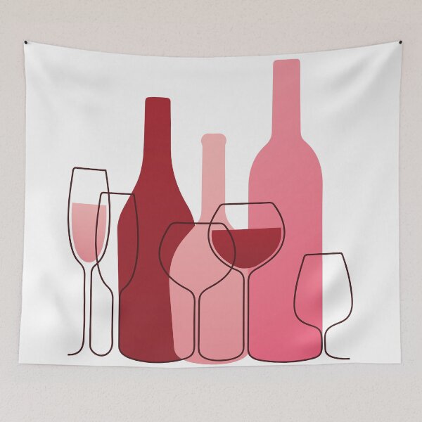 Item preview, Feminine Wine Silhouette + Line Art (Gradient) designed and sold by NMattsonDesigns.