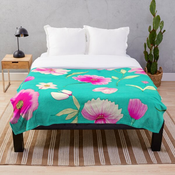 Item preview, Romantic Pink Teal Watercolor Chic Floral Pattern designed and sold by skolfid brows ⭐⭐⭐⭐⭐ (5.0).