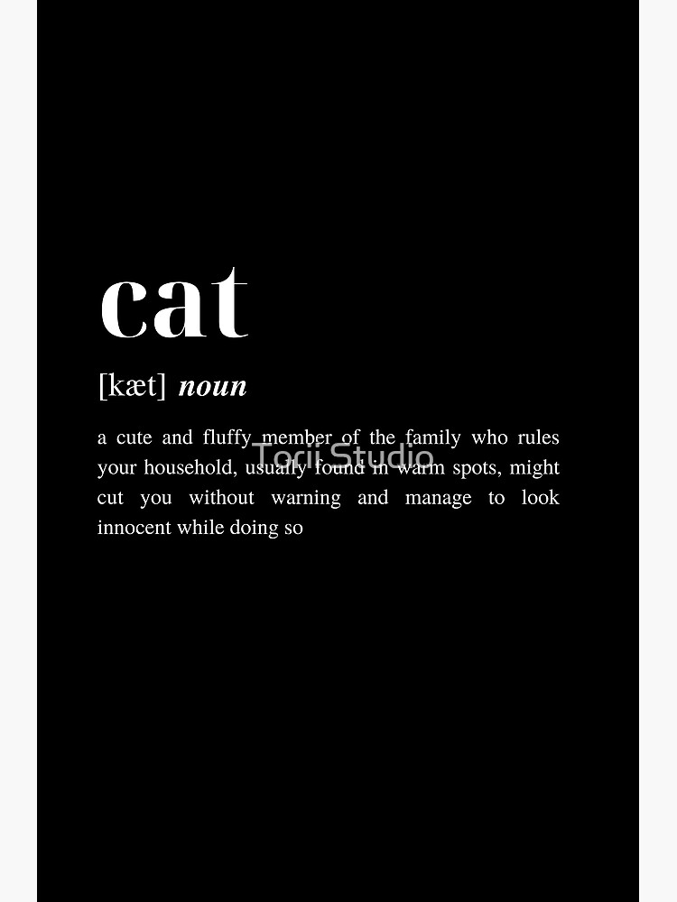 "Cat Dictionary Definition Black" Poster for Sale by transxlove Redbubble