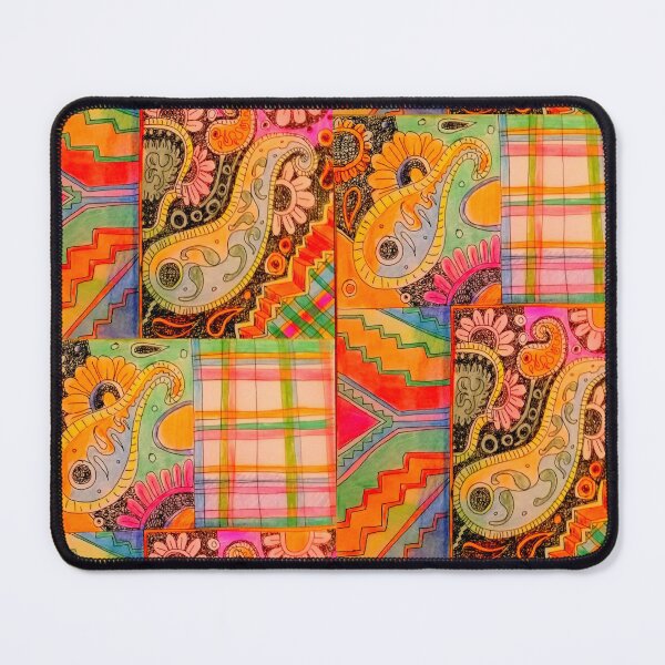 Item preview, chaisley pecks with fig zags and zlowers designed and sold by Nickdavisinghe.