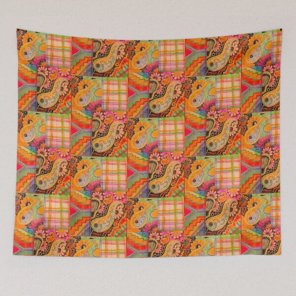 Item preview, chaisley pecks with fig zags and zlowers designed and sold by Nickdavisinghe.