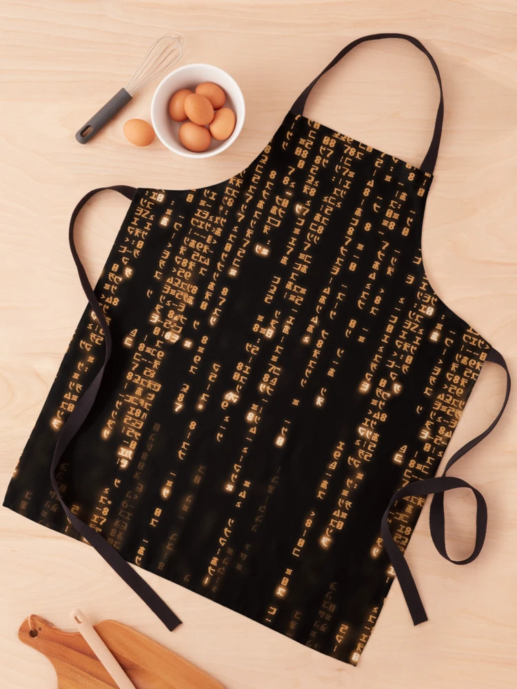 Thumbnail 1 of 6, Apron, Orange binary code designed and sold by User70.