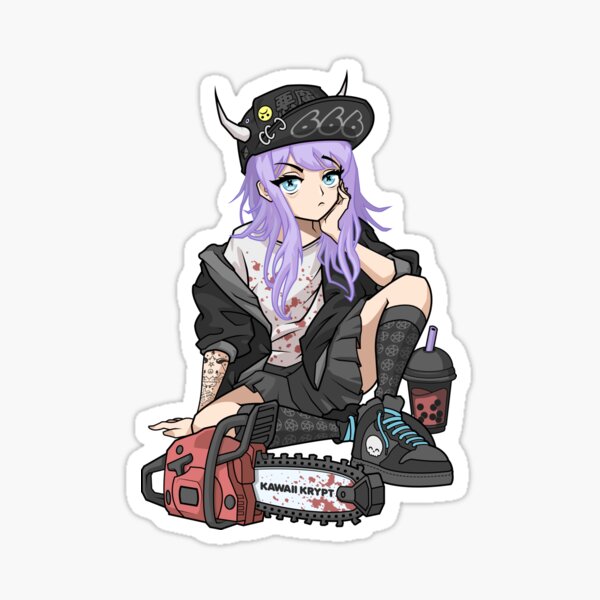 Antisocial Anime Girl Sticker