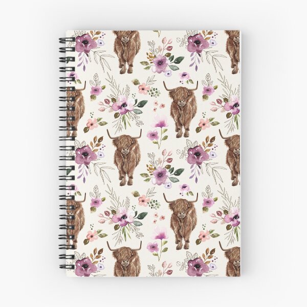 Item preview, Boho Highland Cow Purple Floral, Watercolor Floral, Highland Cow Decor designed and sold by cateandrainn.