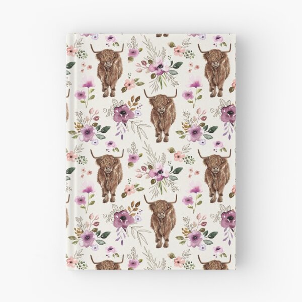 Item preview, Boho Highland Cow Purple Floral, Watercolor Floral, Highland Cow Decor designed and sold by cateandrainn.