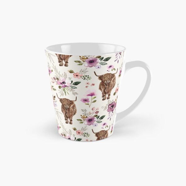 Item preview, Boho Highland Cow Purple Floral, Watercolor Floral, Highland Cow Decor designed and sold by cateandrainn.