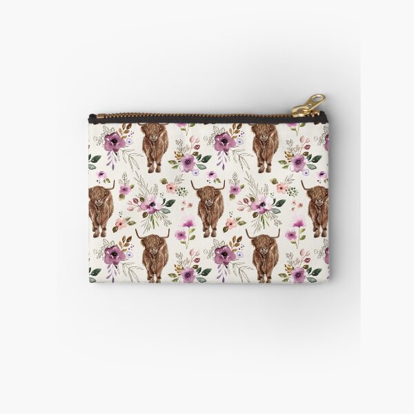 Item preview, Boho Highland Cow Purple Floral, Watercolor Floral, Highland Cow Decor designed and sold by cateandrainn.