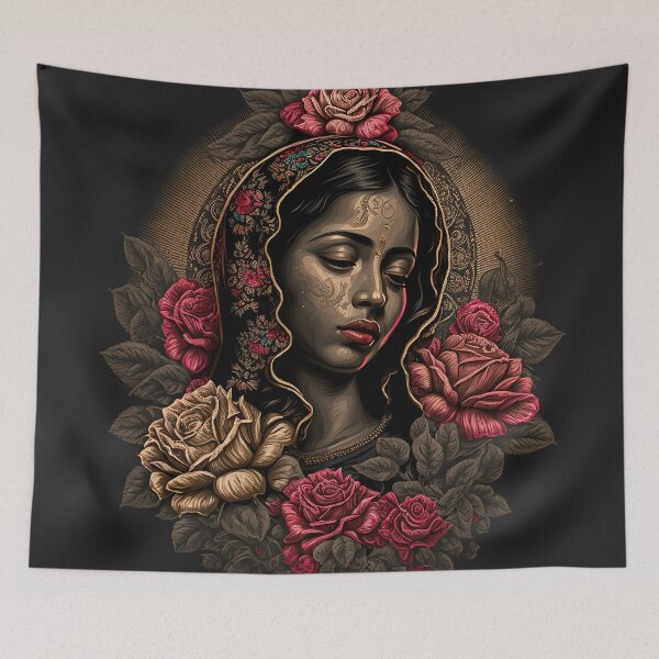 Item preview, Dark-Skinned Young Woman Virgen de Guadalupe designed and sold by RuizCreative.