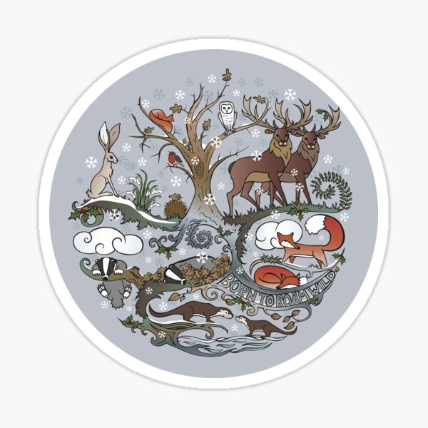 Born to Roam Wild in Winter Sticker