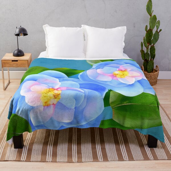 Item preview, Blue camellia flower artwork designed and sold by gramizzia.