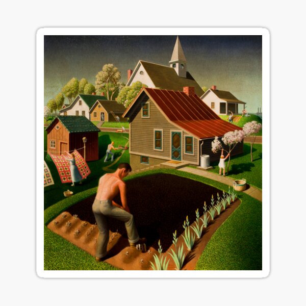 Item preview, Grant Wood  Spring in Town designed and sold by TeeARTHY.