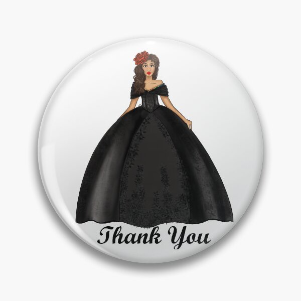 Artikelvorschau, Schwarzes Quinceañera-Kleid Modeillustration - One Big Red Rose - Sweet 15 entworfen und verkauft von SMillustrations.