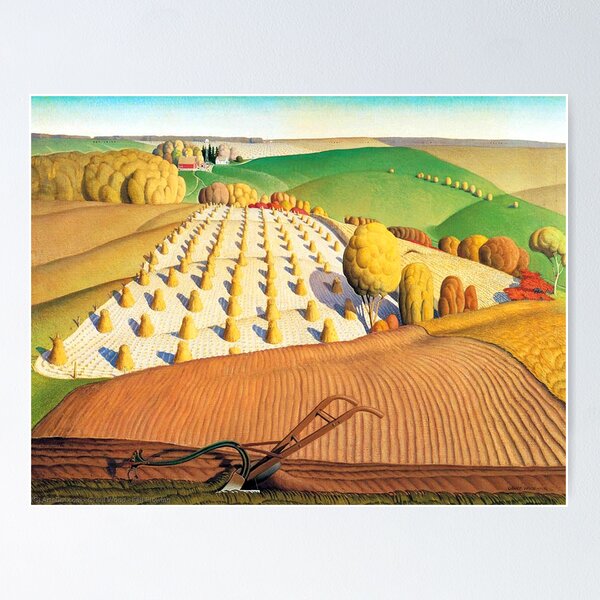 Item preview, Grant Wood  Fall Plowing designed and sold by TeeARTHY.