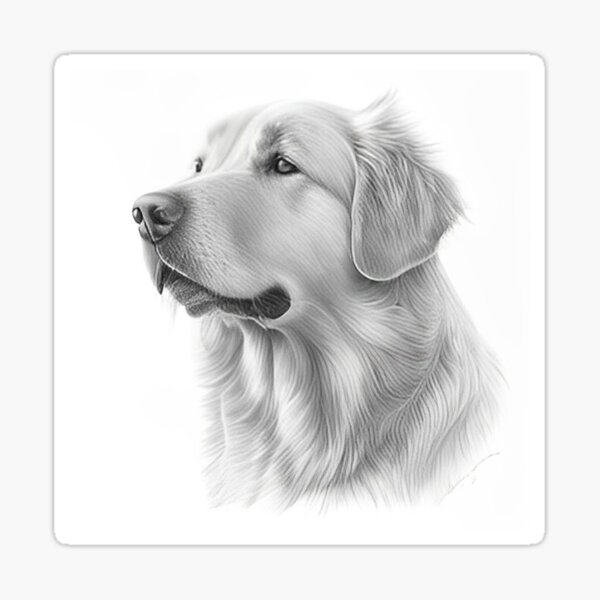 Artistic Style Golden Retriever Painting Drawing Cartoon Golden Retriever  No Background Perfect for Print on Demand Merchandise AI Generative  32068599 PNG