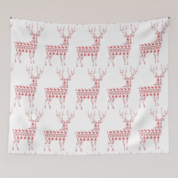 Item preview, Christmas Deer Nordic Folk Ornament ( Full body) designed and sold by FreakyNerdTees.