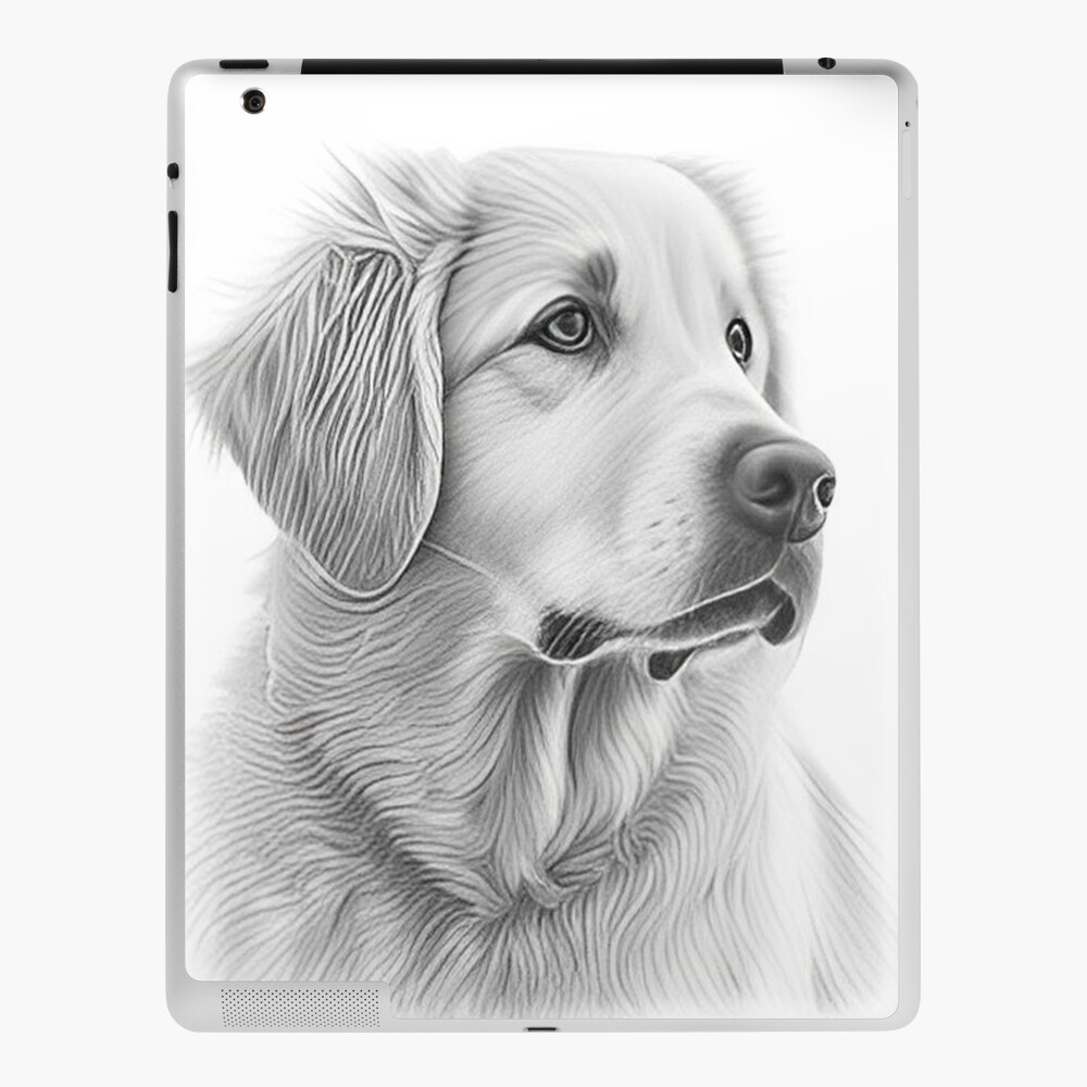 Realistic head of Golden Retriever dog. Vector black and white and colorful  isolated illustration of dog. For decoration, coloring book, design, print  Stock Vector Image & Art - Alamy