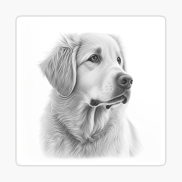 Golden Retriever Pet Dog Pencil sketch on paper A4 Pencil drawing by Asha  Shenoy | Artfinder