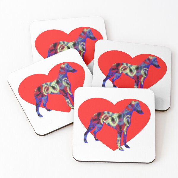 Item preview, I Heart My Whippet Dog Neon Butterflies Silhouette  designed and sold by AMSonArt.