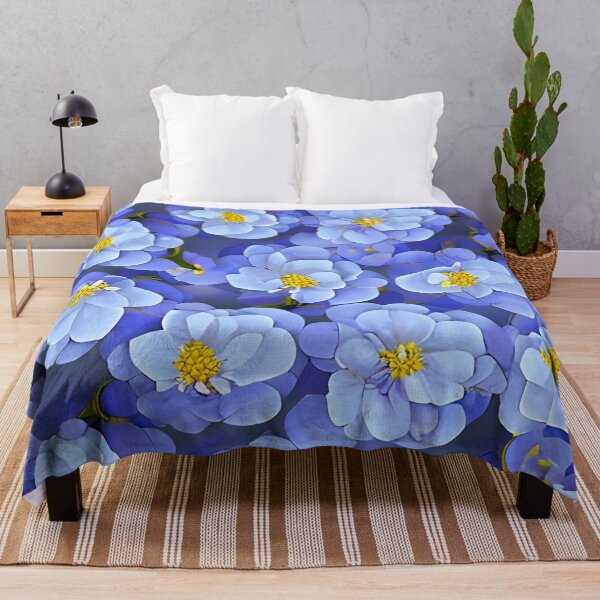 Item preview, Blue camellia flower pattern designed and sold by gramizzia.