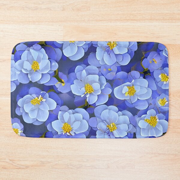 Item preview, Blue camellia flower pattern designed and sold by gramizzia.
