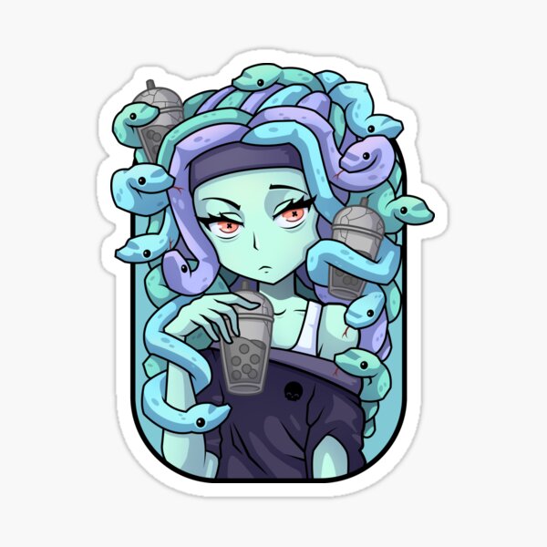Boba Gorgon Anime Girl Sticker