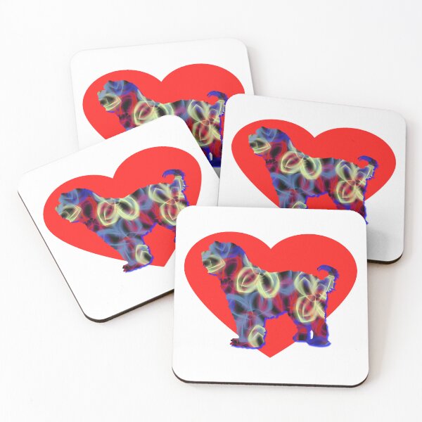 Item preview, I Heart My Tibetan Terrier Dog Neon Butterflies Silhouette  designed and sold by AMSonArt.