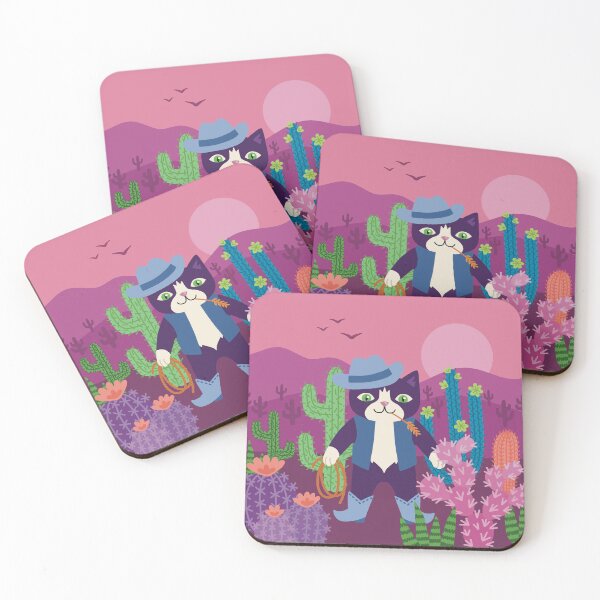 Item preview, Cat Cowboy & Cactus Desert designed and sold by BloomJoyStudio.