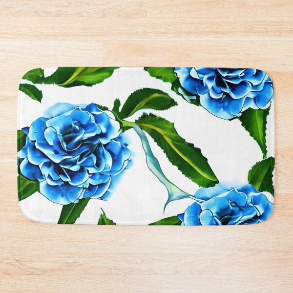 Item preview, Blue camellia flower pattern designed and sold by gramizzia.