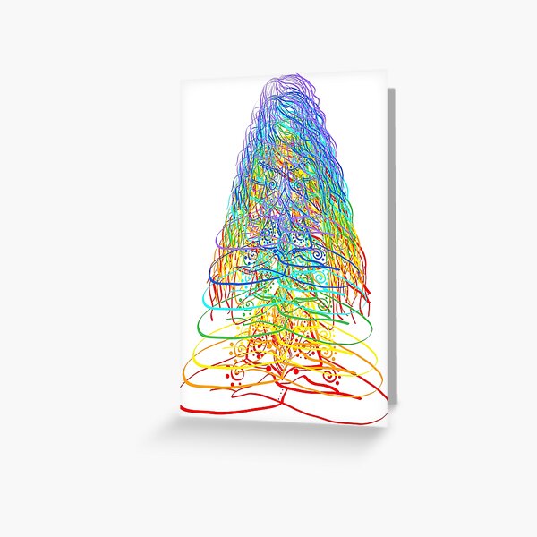 Yoga 7 Chakras Meditation Greeting Card