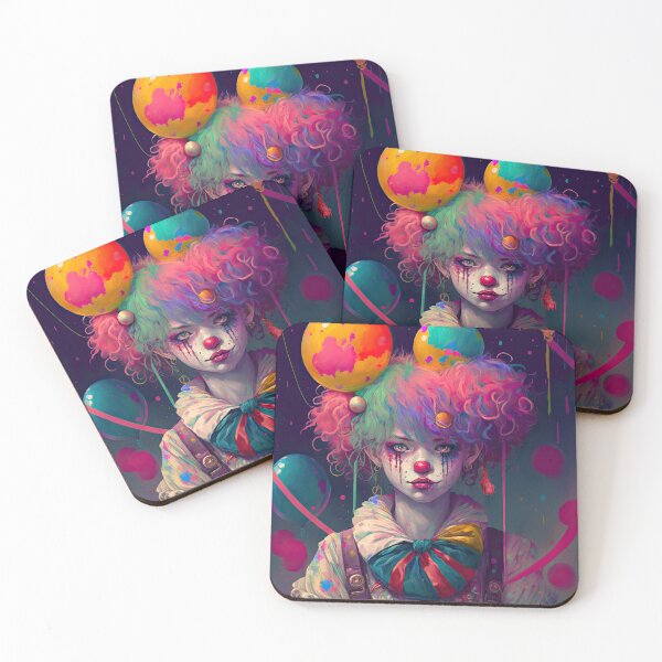 Item preview, Colorful Girl clown with balloons designed and sold by miamakescolors.